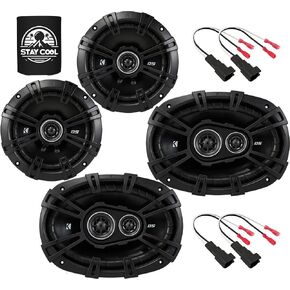KICKER Speakers 6.5 & 6X9 for Chevrolet Silverado 1500 2014-2020 Upgrade Kit - 4 Pack of DS Series with Harness, Car Audio Front and Rear Door Speaker for Chevy 1500 LD (Crew Cab) DSC650 & DSC6930