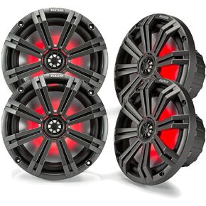 Kicker 8" Charcoal Marine LED Speakers - 2-Pairs of OEM Replacement Speakers