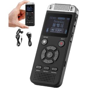 VEVOR Digital Voice Recorder, 128GB, Voice Activated Recorder with Playback, Audio Recording Device with Password USB, 8730 Hours of Storage 40 Hours of Continuous Recording, for Lectures, Meetings