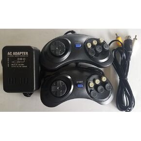 Replacement AC Adapter Power Cable Cord With A/V Audio Video Cable and 2 Controller Pads For Sega Genesis Gen 1 Bundle Pack