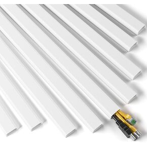 Delamu Cord Hider Cable Hider ، أغطية الأسلاك ل 2-3 أسلاك على الحائط ، أغطية مختلطة الأسلاك PVC للأسلاك ، إدارة غطاء كابل الإعداد أسهل ، أبيض