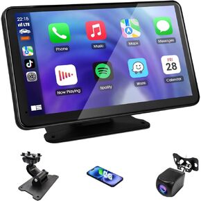 7 "7" محمولة Carplay & Android Auto Car Stero مع كاميرا احتياطية ، شاشة تعمل باللمس 7 "HD ، GPS ، التحكم الصوتي ، التوصيل والتشغيل للسيارات القديمة - FIT Universal
