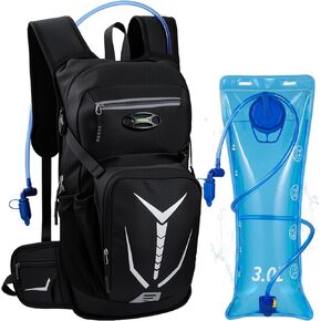 Lightweight Hydration Backpack 18L with 3L BPA Free Leak-Proof Water Bag, Insulated Hiking Backpack with Water Bladder for Men Women, Outdoor Daypack with Extra Storage for Hiking, Running, Biking