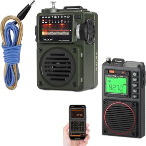 Raddy RF750 Portable Shortwave RadioAM/FM/SW/WB Receiver with Bluetooth and NOAA Alerts + Raddy RF75A APP Control Shortwave Radio with Bluetooth, Portable AM/FM/VHF/SW/WB Receiver Pocket Radio Visit