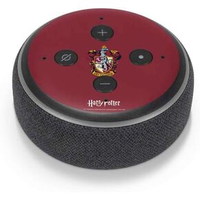 Skinit Decal Audio Skin Compatible with Amazon Echo Dot 3 - Officially Licensed Wizarding World Harry Potter Gryffindor House Crest Design