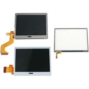 Replacement Top Upper/Lower Bottom LCD Display for Nintend DS Lite NDSL Touch Screen Digitizer Glass Screen (3 in All)