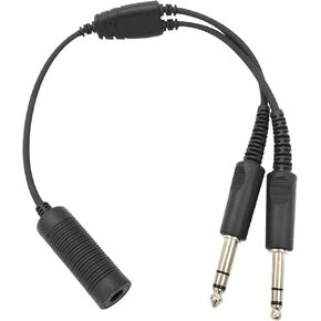 WODASEN General Aviation Headset Dual GA Plugs to Helicopter U174/U Adapter Twin PJ-068 PJ-055 Fixed-Wing Aircraft Headphones to TP-120 U-174 7.0 mm Civilian Plug Cable Pilot Extension Cord Converter