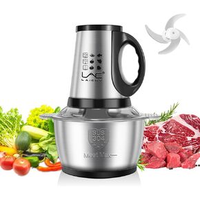 Food Processor,Meat Grinder,250W Powerful Small Food Chooper,Electric Vegetable Chopper with a 8 Cup Bowl and a 4 Blades for Meat Fish Baby Food Fruit