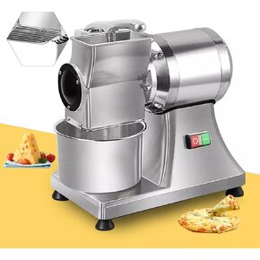 Electric Cheese Grater 550W Commercial Automatic Vegetable Cutter with Stainless Steel Bucket Electric Slicer for Cheeses, Fruits and Vegetables