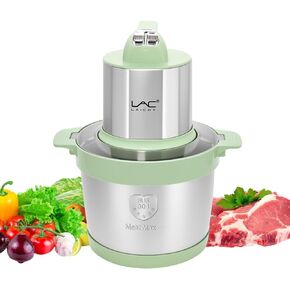 24 Cup Large Capacity Food Processors,Meat Grinder Veggie Chopper with Stainless Steel Bowl,3 Speeds,4 Bi-Level Bladesand Spatula for Baby Food,Meat,Onion,Vegetables,Fruits