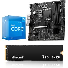 Micro Center 3 in 1 Bundle: Intel core i5-12400F Desktop CPU + MSI PRO B760M-P DDR4 ProSeries Motherboard + Inland QN460 1TB NVMe SSD