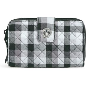 Vera Bradley Cotton Turnlock Wallet with RFID Protection, Terra Cotta Rose in Kuwait