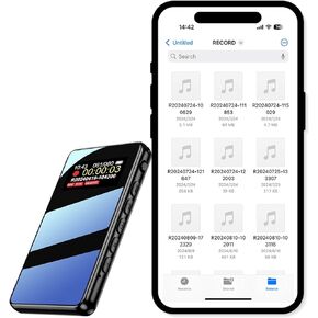 128GB Voice Activated Recorder with AI-Intelligent Triple Noise Reduction 9088 Hour Digital Voice Activated Recording Device Audio Recorder with Screen for Lectures Meetings Interviews Class
