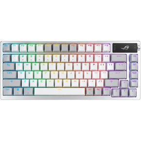 ASUS ROG Azoth 75% Wireless DIY Custom Gaming Keyboard, OLED Display, Three-Layer Dampening, Hot-Swappable ROG NX Snow Switches & Keyboard Stabilizers, PBT Keycaps, RGB-White (Renewed)