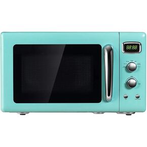ARLIME Retro Microwave Oven, 900W/0.9Cu.Ft, Small Countertop Microwave w/Defrost & Auto Cooking, LED Display, Pull Handle, Easy Clean Stainless Steel Interior, Child Lock, ETL Certification