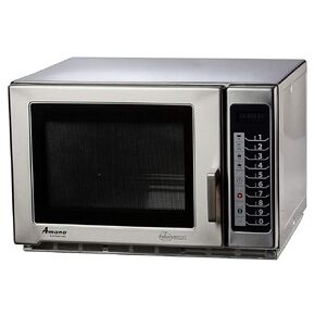 Amana RFS12TS Medium Duty Stainless Steel Commercial Microwave with Push Button Controls - 120V, 1200W