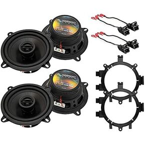 Ammonony Audio HA-R5 متوافق مع Chevy Silverado Truck 2007-2013 سلسلة 5.25 "مكبرات صوت بديلة 225W ، HA-724568 HARNESS و HA-823002 ما بعد البيع 6.5" طقم محول مكبرات الصوت