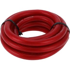 1 Pcs Universal Ground Wire Fully Insulated& Soft Touch Jacket 10FT Power Wire with Heat Shrink Tubes 1/0 GAUGE Red CCA 12V