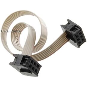 CablesOnline, 12-inch 6-Pin (2x3) 2.54mm-Pitch Female to Female 6-Wire IDC Flat Ribbon Cable, FR-0612