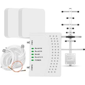 Cell Phone Booster for Home & Muti-Room, Up to 7000Sq. Ft,Cell Phone Signal Booster for Rural Area with 2 Indoor Panel Antennas,Boosts 5G 4G LTE for All U.S. Carriers, FCC Approved
