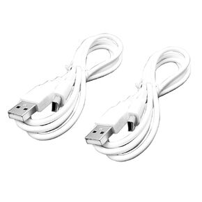 New for WiiU Pad USB Charger Cable Charging Cord Pack 2 Replacement, Compatible with for Wii U GamePad Controller, New White Color USB Charge Connections Wire Lines Two PCS Accessories