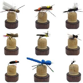 River Ready Small Batch Hopper Box with 12 Assorted Colors for Fly Fishing Chubby Chernobyl Hippie Stomper Dave's Hopper Kicking Hopper Black Cicada Foam Beetle Damslefly Flies for Fly Fishing, 8-16