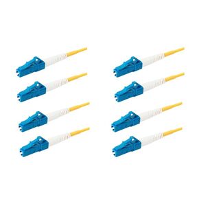SpeedyFiberTX 12-Pack 1 Foot LC/UPC to LC/UPC 3.0mm Simplex Yellow Riser OFNR Fiber Patch Cable, Corning SMF-28 Singlemode 9/125um OS1/OS2 Compatible Ultra Optical Fiber