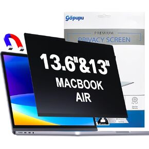 Magnetic Privacy Screen Compatible with Macbook Air 13.6/13 Inch(2022-2025 M2/M3/M4), Removable Macbook Air Screen Protector for Model A2681, A3113, A3240, Laptop Privacy Filter Shield Anti Glare Anti Blue Light