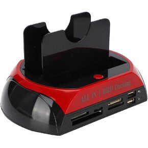 2.53.5" IDE Docking Station USB 2.0 OTB Function 480Mb/s Data Transfer for / Users 610g Black and Red