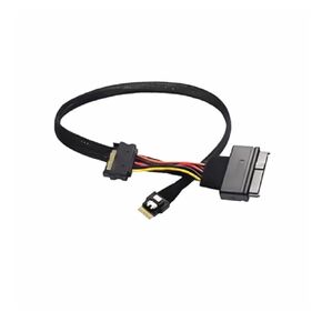 Slimline SFF-8654 4i ذكر إلى SFF8639 U2U3 2Mode SSDS مع 15Pin Power 0xla