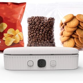 Mini Bag Sealer with 4 Adjustable Mode, 4000mAh Rechargeable Chip Bag Sealer for Plastic Bags, Bag Resealer for Mylar Bag, Portable Mini Snack Bag Sealer Heat Seal for Food & Snack Storage