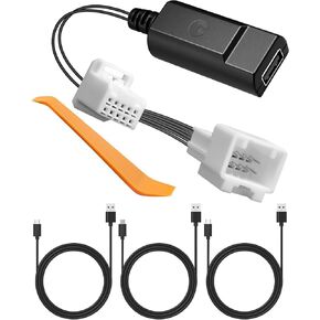 محول الطاقة DashCam (10 دبوس من النوع B) يناسب تويوتا لكزس سوبارو ، متوافق مع نماذج مختارة مع مرآة الرؤية الخلفية التلقائية ، مصدر طاقة USB مدمج