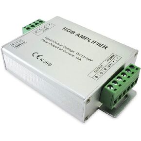 Data Repeater PWM RGB Signal Amplifier for SMD 3528 5050 LED Strip Light, DC 12V-24V 12A