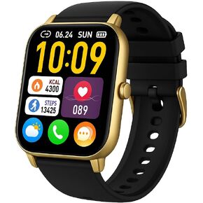 الساعات الذكية للرجال- الإجابة/إجراء مكالمة ، IP68 Litning Step Step Sleep Tracker Watch مع ساعة مراقبة النشاط الذكي لـ Andriod iPhone iOS متوافق (Black ، 1.82)