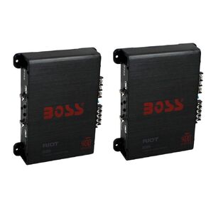 Boss Audio Riot R1004 400 Watt 4 Channel Car Power Amplifier Amp Mosfet (2 Pack)