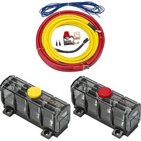 Kicker Audio Marine 4awg Amp Kit and Distribution Blocks Bundle