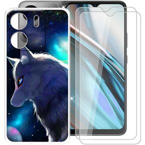Phone Case for BLU View 5 (6.56"), with 2 x Tempered Glass Screen Protector, Ultra-Thin Clear Soft TPU Bumper Anti-Scratch Shock-Proof Case for BLU View 5 - Clear