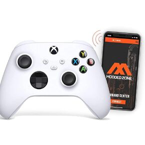 MODDEDZONE Custom MODDED Wireless Controller for Xbox One S/X and PC - With Unique Smart Mods - Best For First Person Shooter Games - Handcrafted by Experts in USA with Unique Design (White)