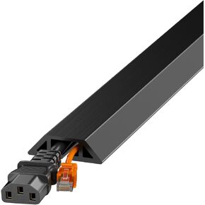 Yecaye 4ft Floor Cord Cover,Cord Covers for Wires on Floor,Floor Cable Mangament,Cable Protector for Organizing and Protecting Wires on Floor,Cord Hider Cable Cavity W0.55in H0.27in Black