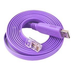 1pc USB RJ45 RS232 Serial Adapter Converter Console Cable for Router Rollover Support Win7/8/10/11(10ft,Purple)