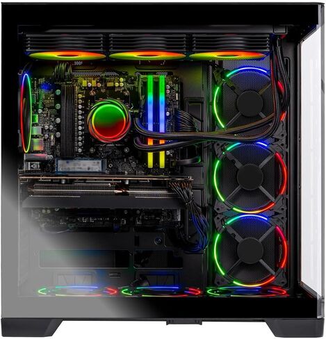 Skytech King 95 Gaming PC Desktop ، Ryzen 7 9800x3d 4.7 GHz (5.2 GHz Turbo Boost) ، NVIDIA RTX 5080 16GB ، 4TB Gen4 SSD ، 64GB DDR5 RAM 6000 RGB ، 850W GOLD ATX 3.0 PSU ، 360MM ARGB AIO ، WI-FI ، WIN 11 in Kuwait