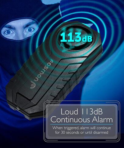 Fosmon Anti Theft Bike Alarm with Remote (2-Pack), Vibration Motion Sensor Bicycle Alarm, Waterproof 113dB Vehicle Security Alarm System, Wireless Siren for E-Bike, Motorcycle, Scooter, Cart, Trailer in Saudi Arabia
