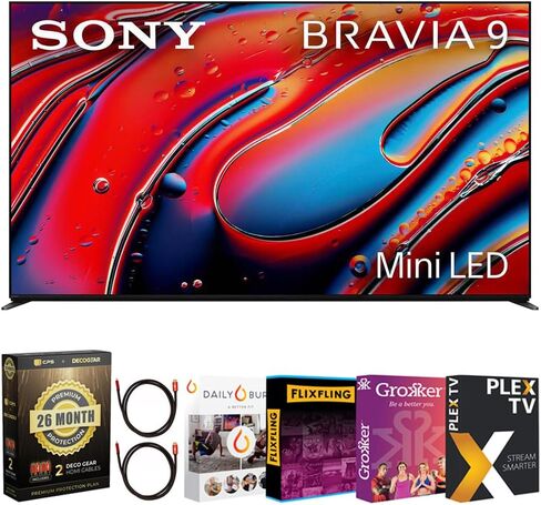 Sony K75XR90 BRAVIA 9 75 inch 4K HDR Smart QLED Mini-LED TV 2024 | Official USA Partner | with Deco Gear 4K HDMI 2.0 Cable x2 & CPS Exclusive 26 Month Protection Bundle (BEACH-CPS-263000) in Saudi Arabia