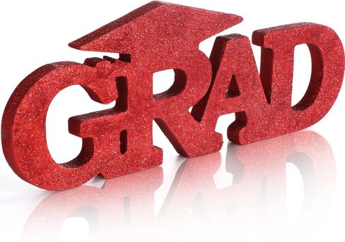 Grad 2024 Wooden Letter Sign Graduation Party Decorations Grad Senior Prop Congrats Wood Sign Table Free Standing Wall Decor for College Graduation Party Suppliers Wedding Home Decor Gift(Black) in Saudi Arabia