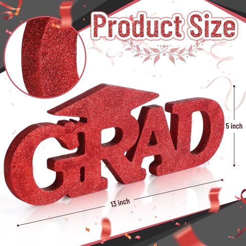 Grad 2024 Wooden Letter Sign Graduation Party Decorations Grad Senior Prop Congrats Wood Sign Table Free Standing Wall Decor for College Graduation Party Suppliers Wedding Home Decor Gift(Black) in Saudi Arabia