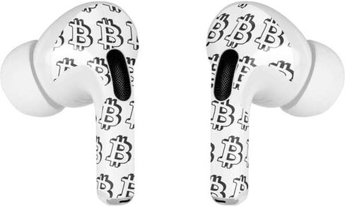 Skinit Decal Audio Skin Compatible with AirPods Pro 2nd Gen - Bitcoin Pattern Design in Kuwait