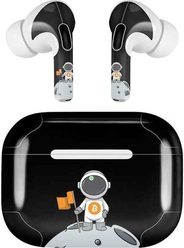 Skinit Decal Audio Skin Compatible with AirPods Pro 2nd Gen - Bitcoin Pattern Design in Kuwait