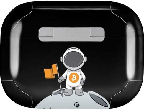 Skinit Decal Audio Skin Compatible with AirPods Pro 2nd Gen - Bitcoin Pattern Design in Kuwait