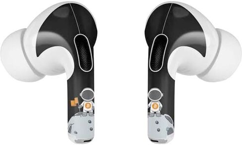 Skinit Decal Audio Skin Compatible with AirPods Pro 2nd Gen - Bitcoin Pattern Design in Kuwait