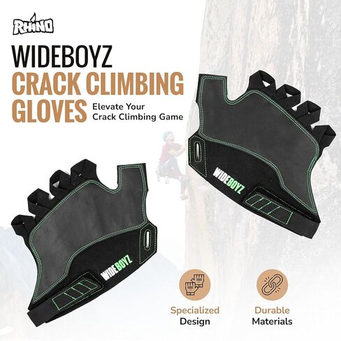 Rhino Skin Solutions Wideboyz Crack Climbing Gloves | Rock Climbing | Crack Climbing | Full Protection | Thumb Protection | Sticky Rubber in Saudi Arabia